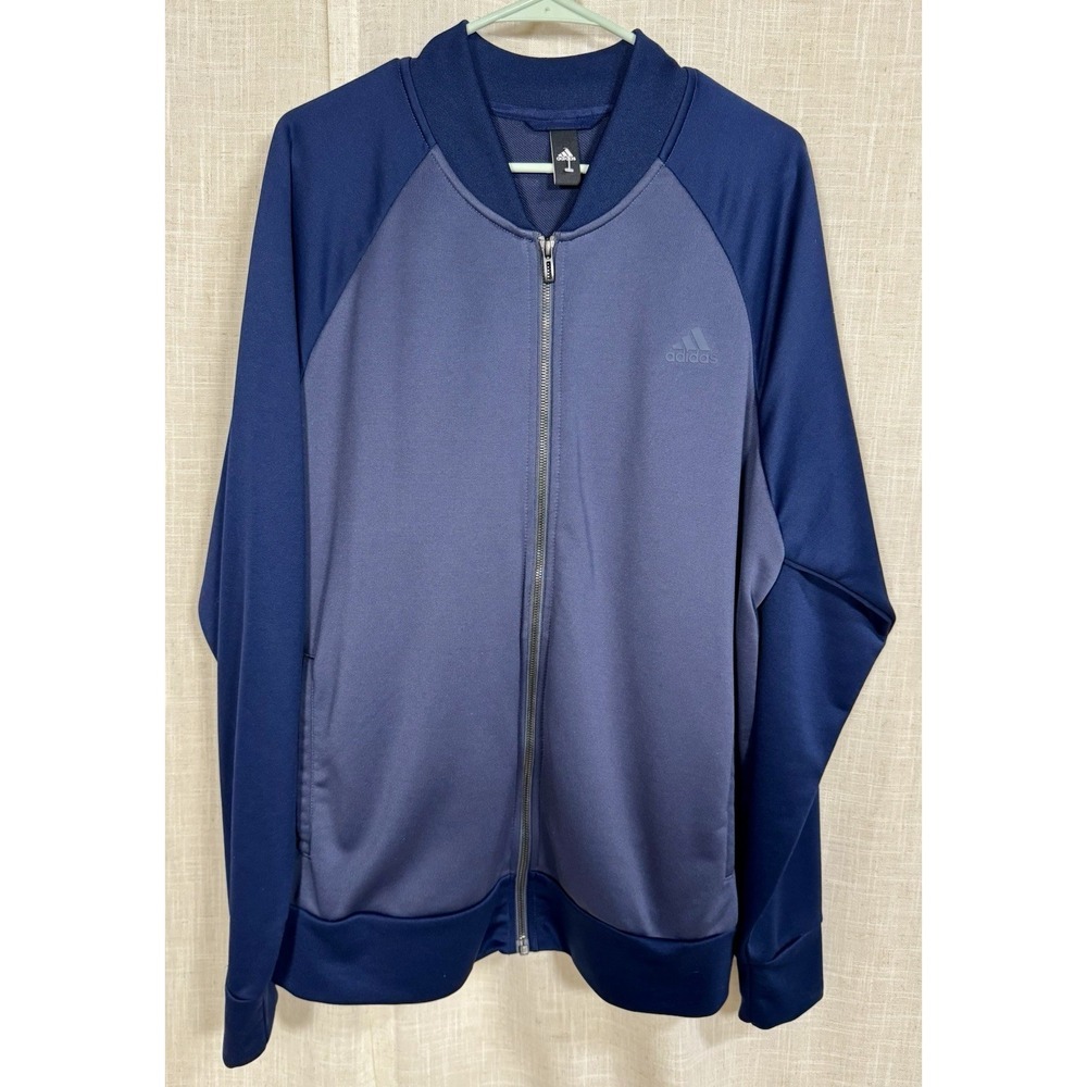 Adidas Y2K Men's X-Large XL LONG SLEEVE TRACK JACKET Windbreaker Navy Blue‎ Cosy